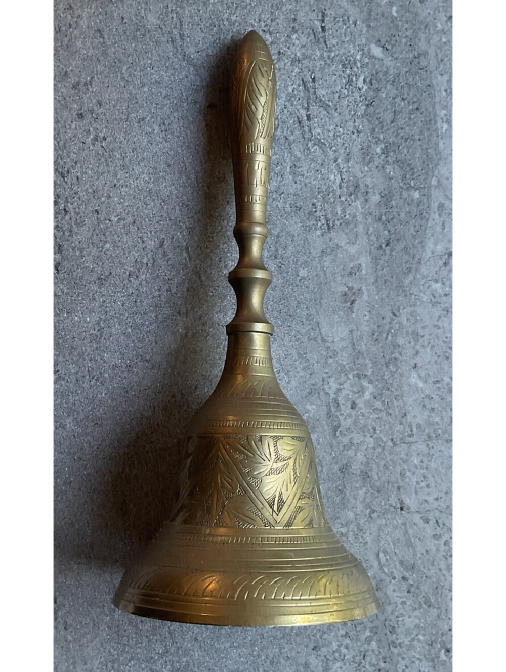 Vintage 12” Inch Tall All Bronze Dinner Bell 5” Inches Wide At Base